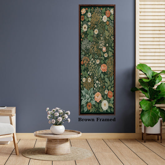Framed Wildflower Canvas Print: Tall, Narrow Botanical Wall Art