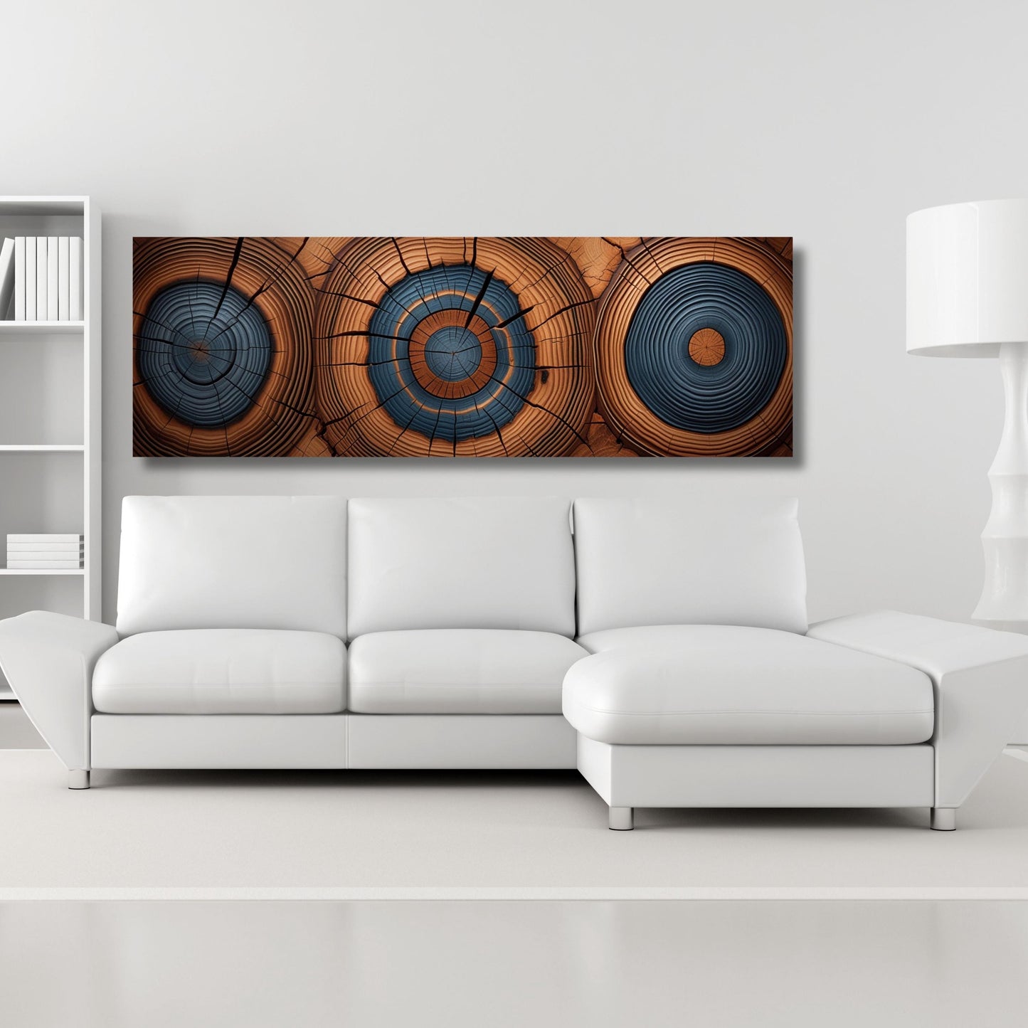 Panoramic Tree Rings Canvas Art: Natural Wood Print