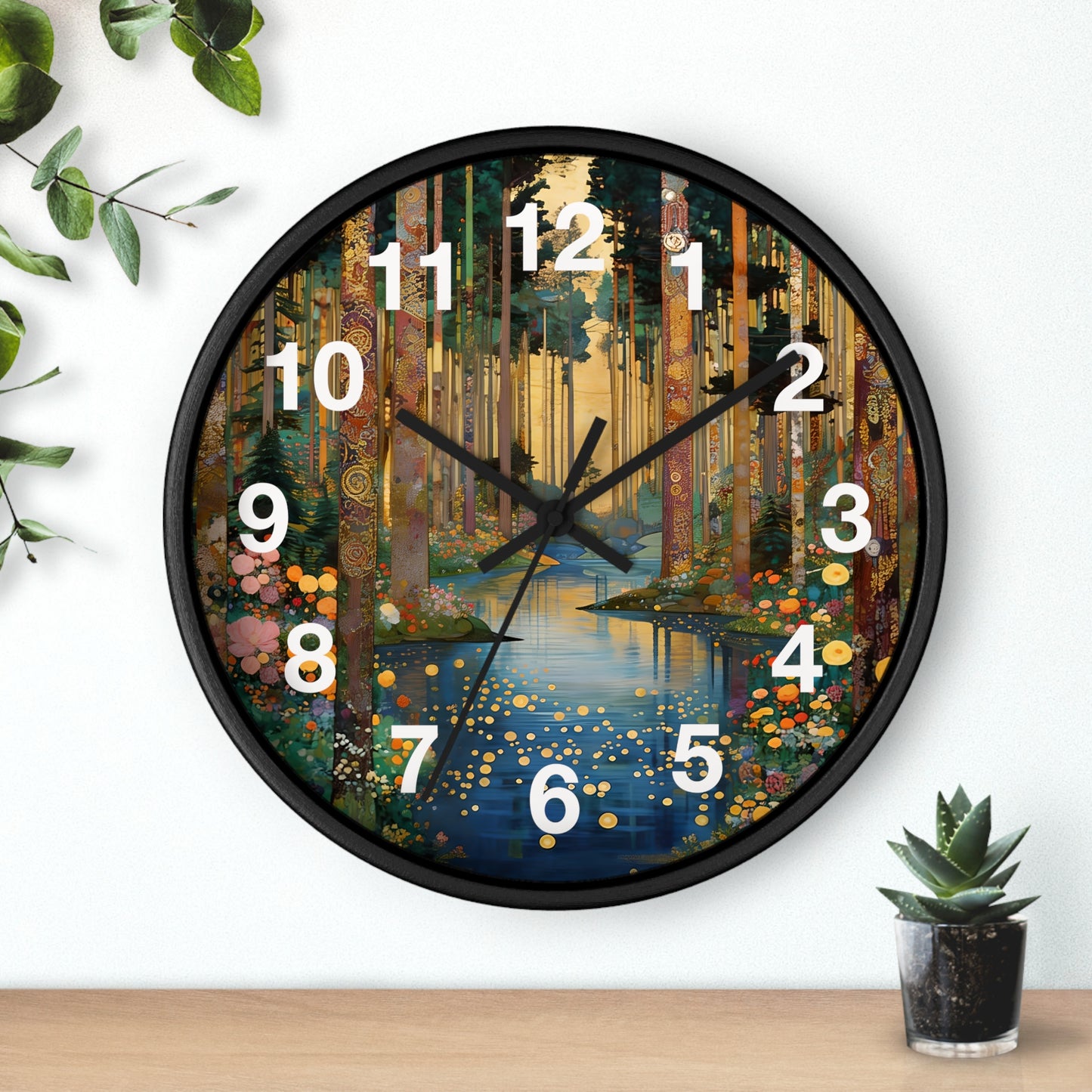 Enchanted Forest Stream Wall Clock | Whimsical Woodland Timepiece