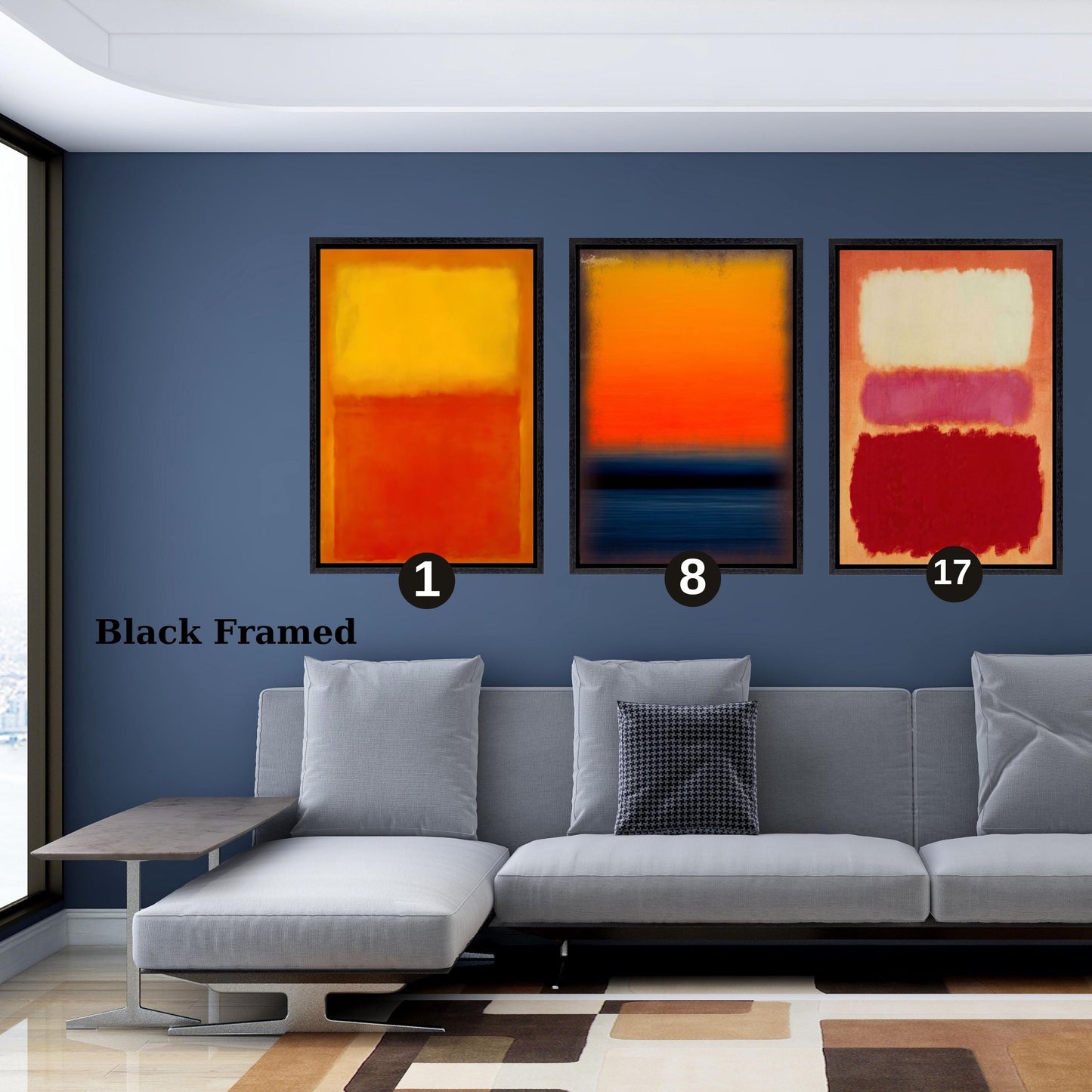 Custom Mark Rothko Canvas Prints: Abstract Minimalism Triptych Set (set Of 3)