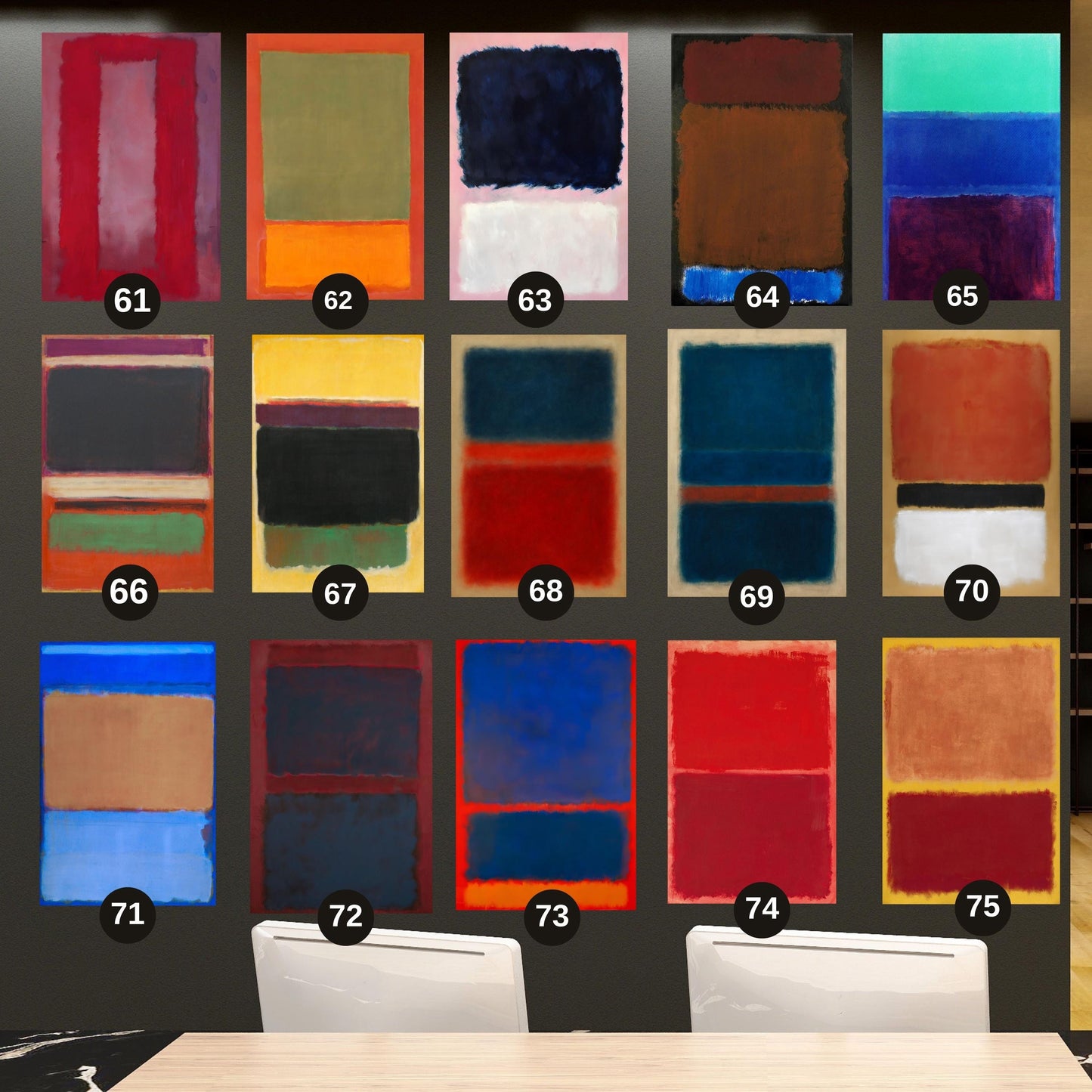 Custom Mark Rothko Canvas Prints: Abstract Minimalism Triptych Set (set Of 3)