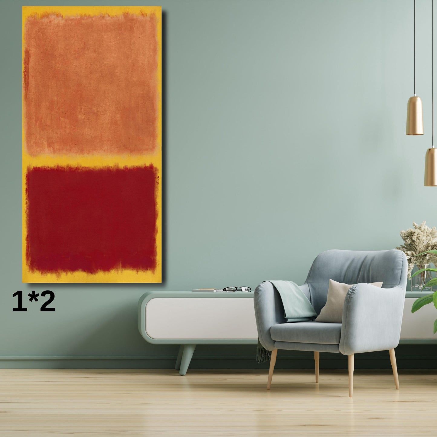 Long Narrow Canvas Wall Art Vertical Nature Print Tall Modern Mark Rothko Style Wall Decor for Hallway, Entryway or Small Space art
