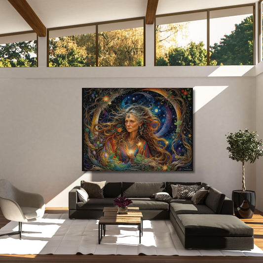 Spiritual Mother Canvas Wall Art Earth Magical Fantasy Nature Wall Art, Abstract Gaia Ready to Hang Gaia Wall Art Canvas art Mythology gift
