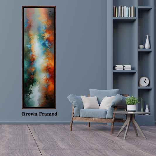 Long Narrow Canvas Wall Art Vertical Nature Print Tall Modern Abstract Waves Wall Decor for Hallway,Entryway Small Space Abstract Styling