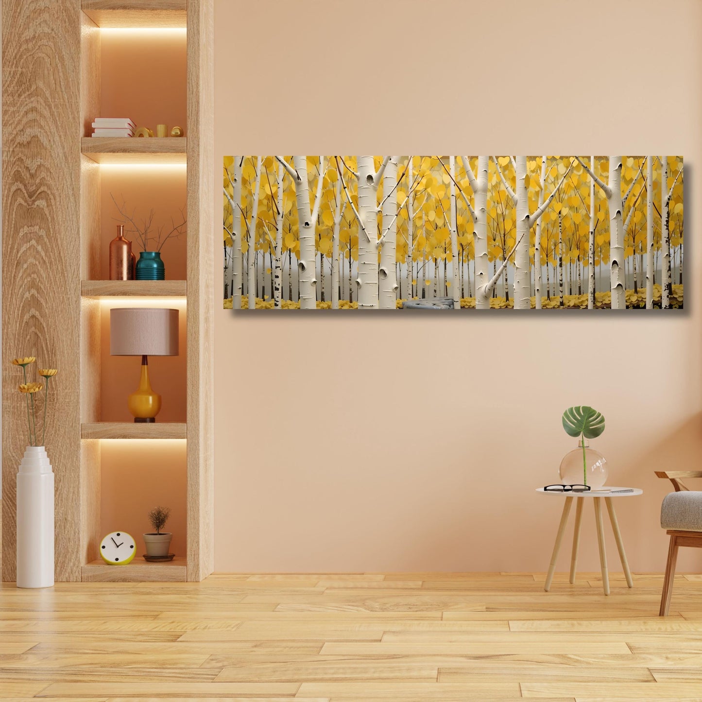 Klimt Style Birch Tree Canvas Wall Art: Yggdrasil Celtic Decor
