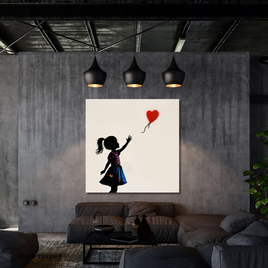 Banksy Girl With Balloon Canvas Wall Art, Numbered Edition Banksy Print, Graffiti Street Art Poster, Modern Urban Wall Decor, Wall Hangings