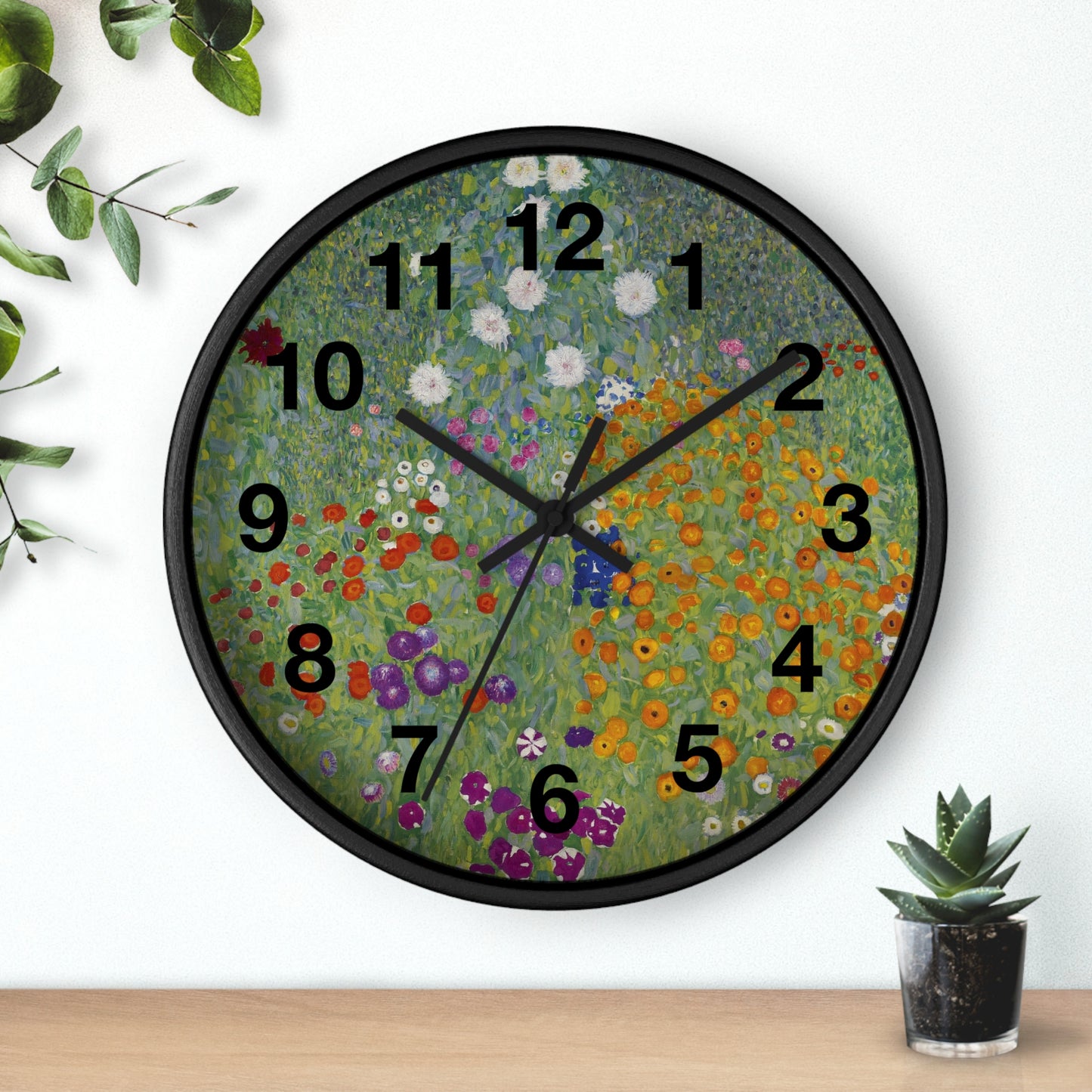 Wildflower Garden Wall Clock | Floral Meadow Nature Clock