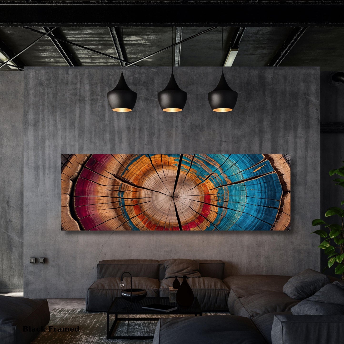 Panoramic Tree Rings Canvas Wall Art Elegant Natural Wall Art Great Design Solution for Echo Tree Ring Print of stump, Tree ring Canvas art