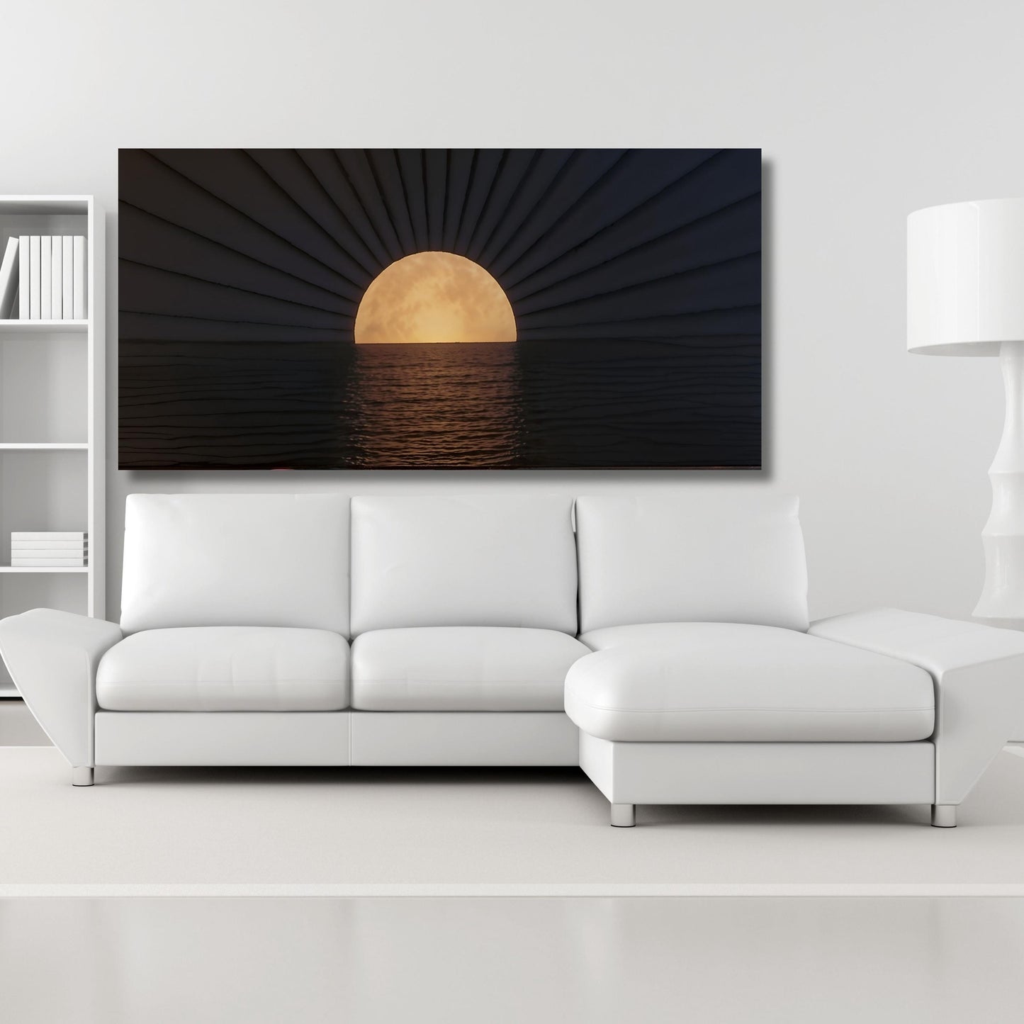 Long Sunshine, Bedroom Wall Art, Wood Wall Art Above Panoramic Sun Wall Art Christmas Gift Artwork Canvas Panoramic Sunset Canvas Wall Art