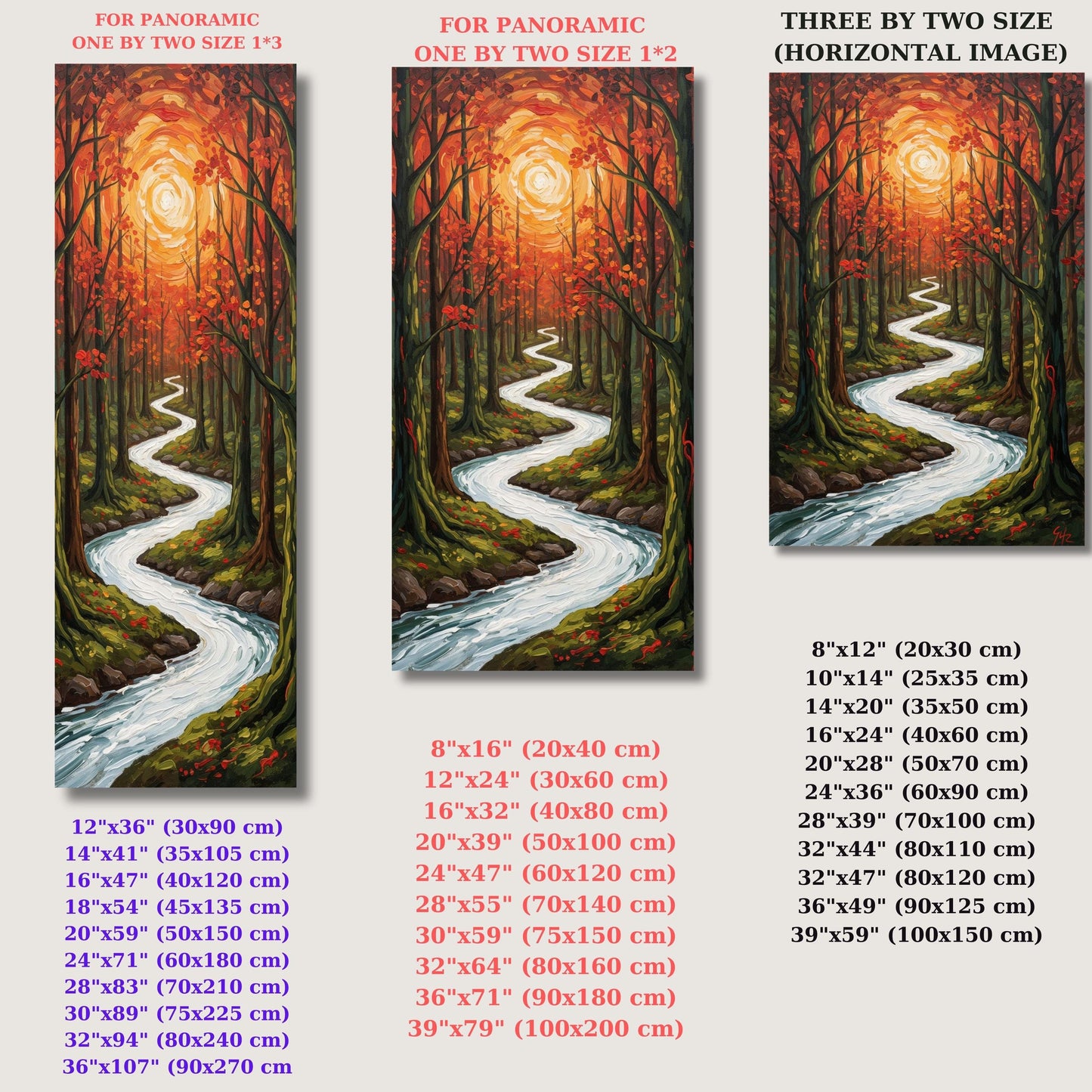Vertical Nature Print Tall Modern Tree or Mountain Wall Decor for Hallway, Entryway or Small Space Styling Print Long Narrow Canvas Wall Art