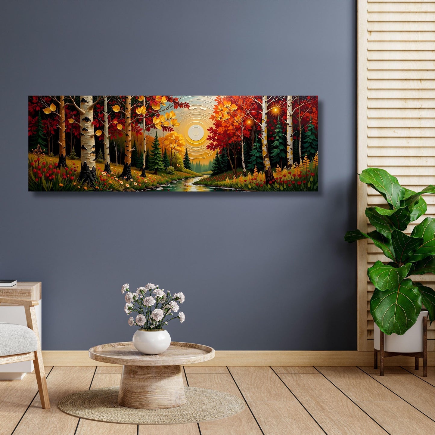 Klimt Style Birch Tree Canvas Wall Art: Yggdrasil Celtic Decor