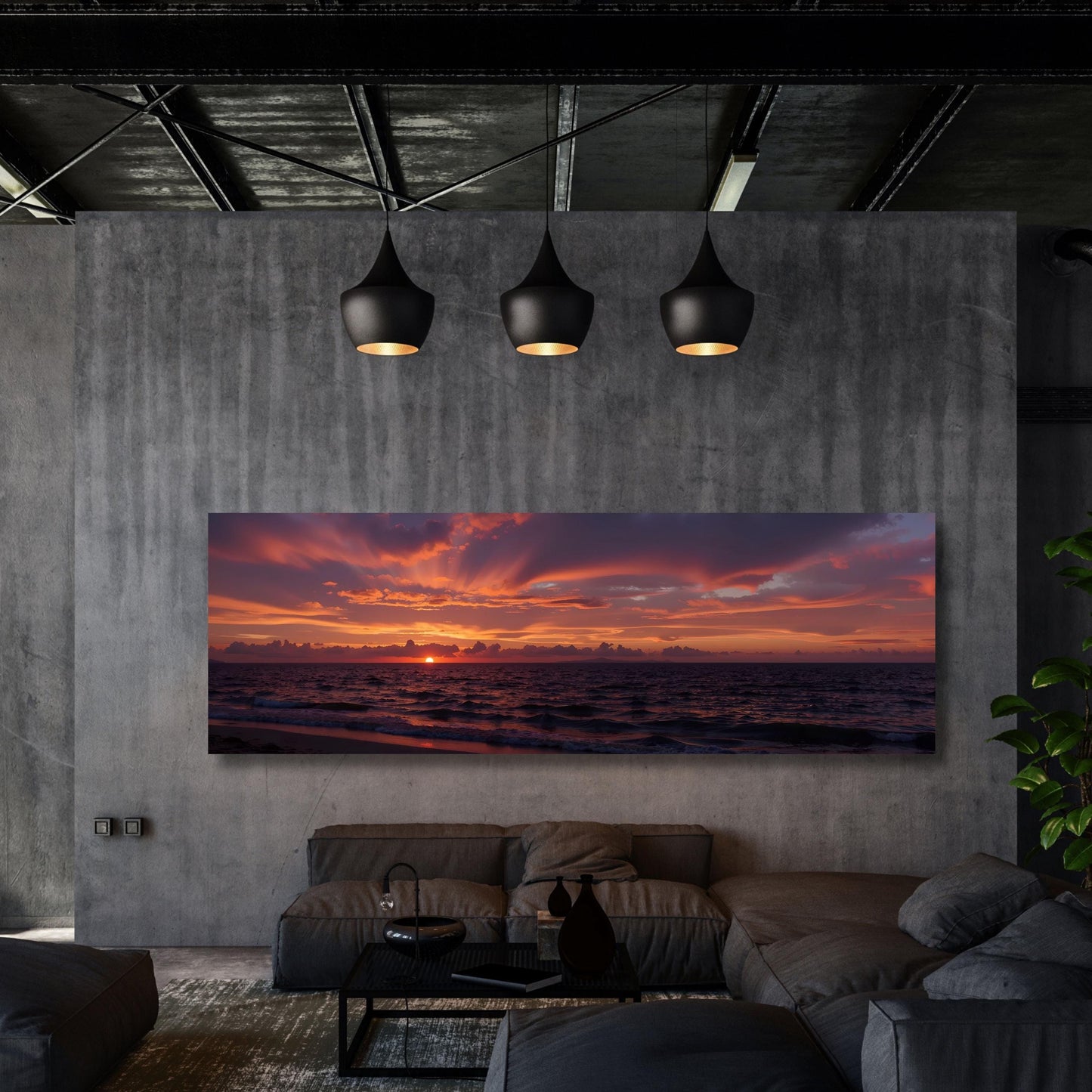 Tropical Sunset Ocean Canvas Print – Colorful Sky, Beach Decor
