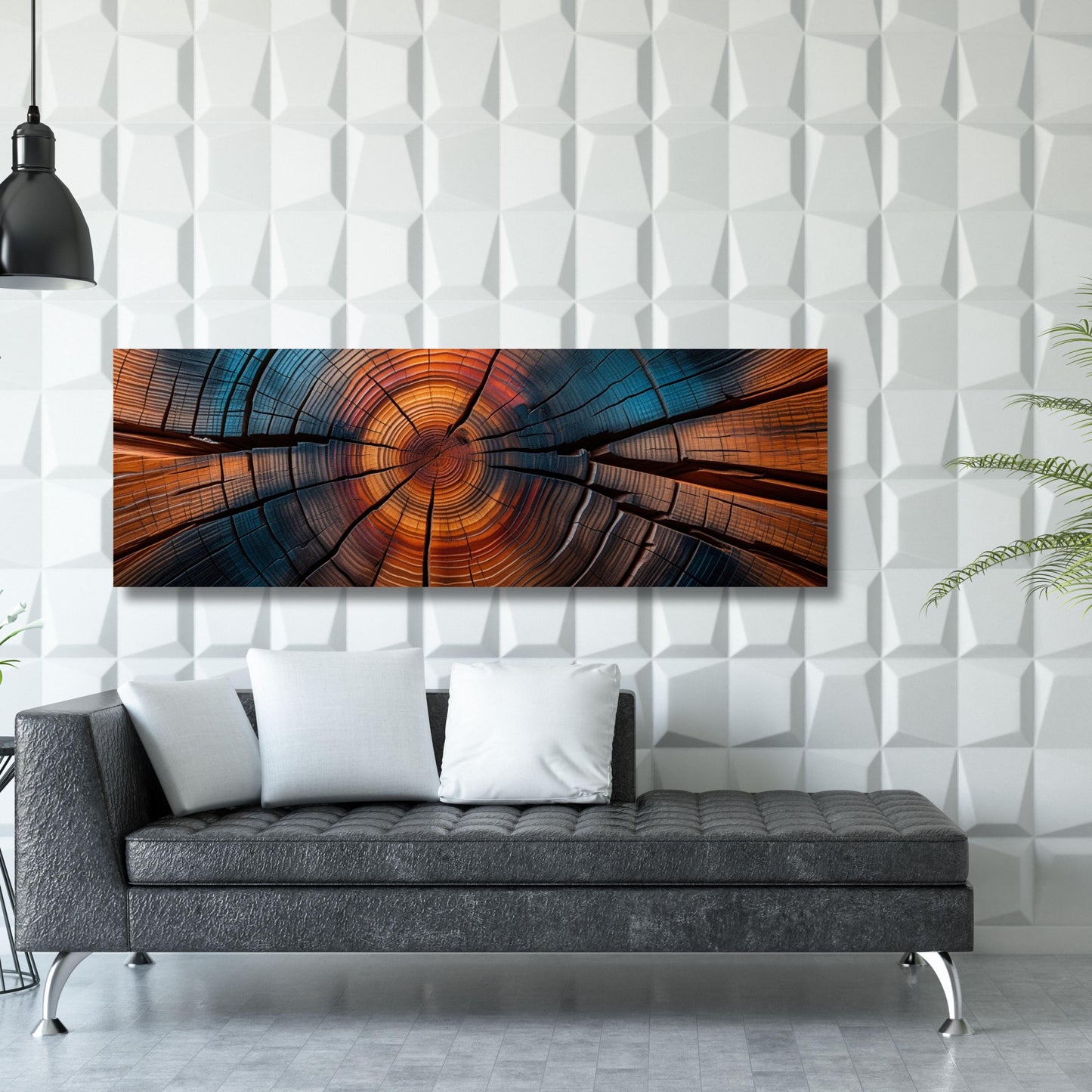 Panoramic Tree Ring Canvas Art: Elegant Natural Wall Decor