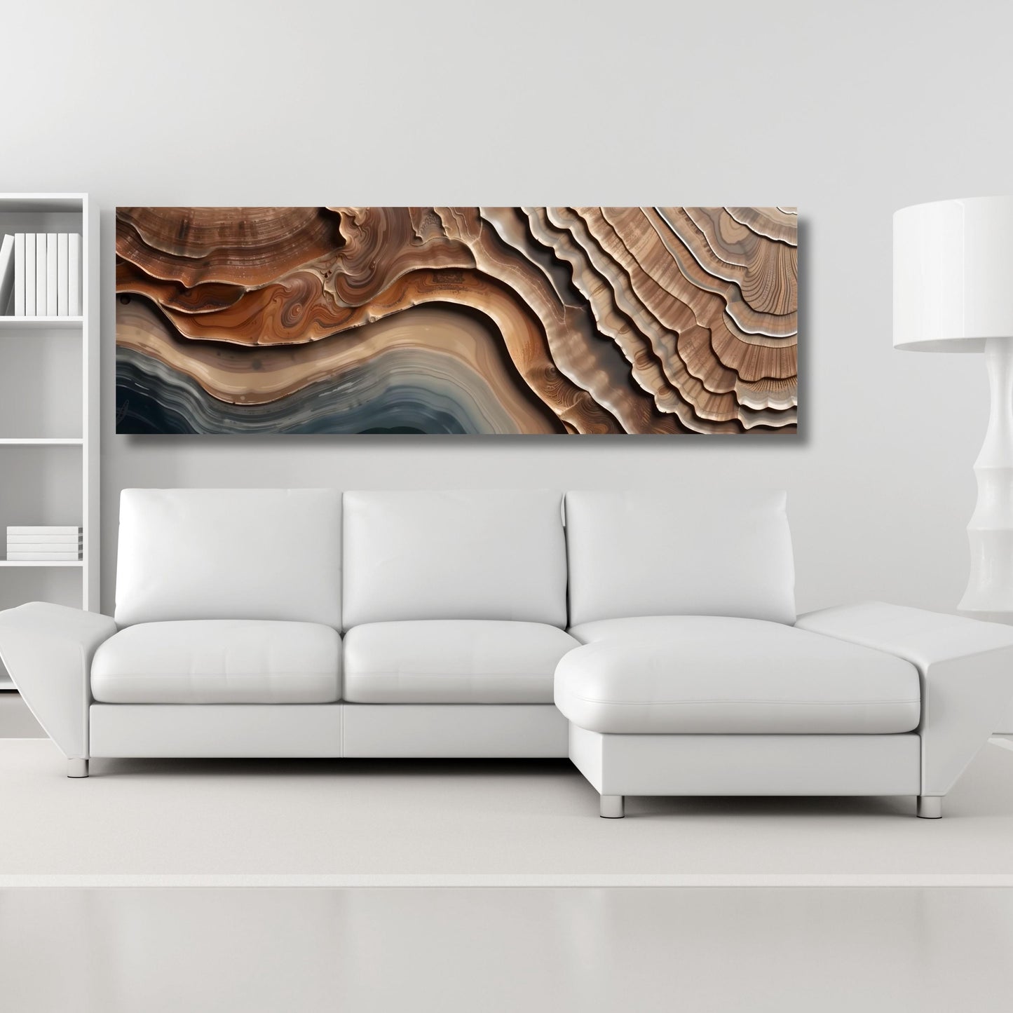 Panoramic Tree Rings Canvas Wall Art Elegant Natural Wall Art Great Design Solution for Echo Tree Ring Print of stump, Tree ring Canvas art