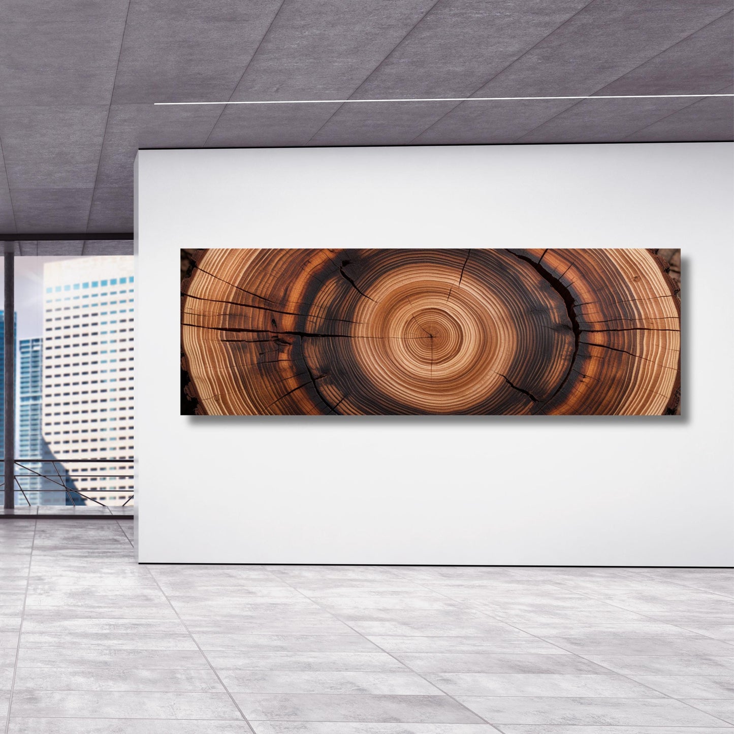 Panoramic Tree Rings Canvas Art: Elegant Natural Home Decor
