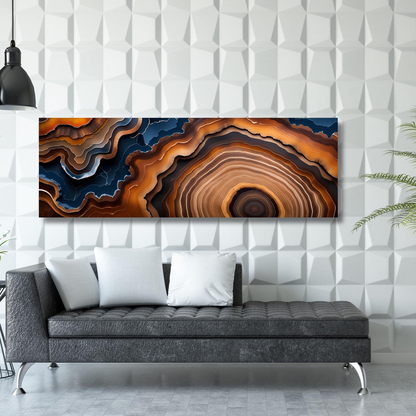 Panoramic Tree Rings Canvas Wall Art Elegant Natural Wall Art Great Design Solution for Echo Tree Ring Print of stump, Tree ring Canvas art