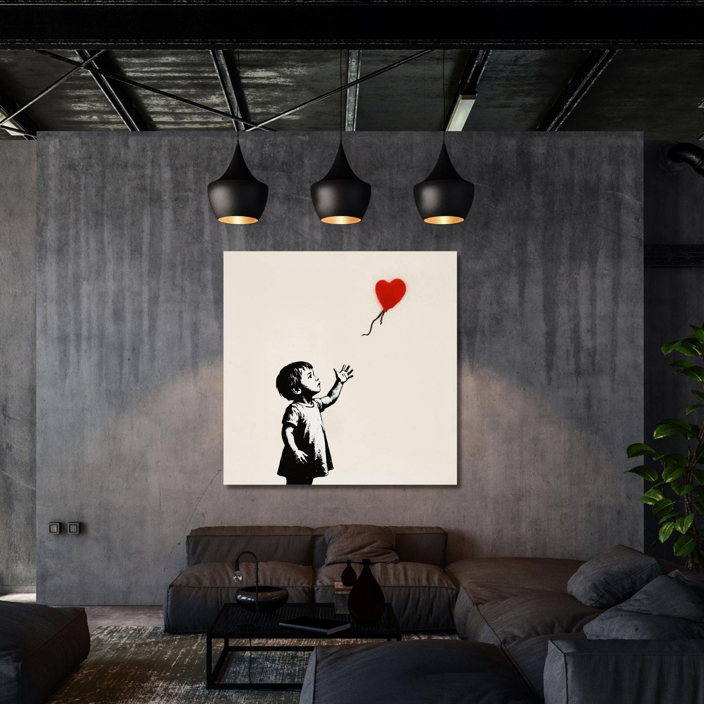 Banksy Boy With Balloon Canvas Wall Art, Numbered Edition Banksy Print, Graffiti Street Art Poster, Modern Urban Wall Decor, Wall Hangings