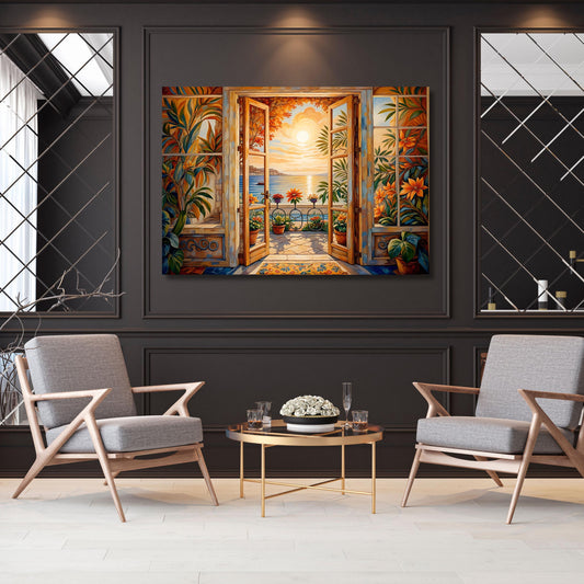 Open Window Henri Matisse Style Canvas Wall Art Henri Matisse Painting Sea Orange Matisse Window Klimt Canvas Oranges decor gift wall art