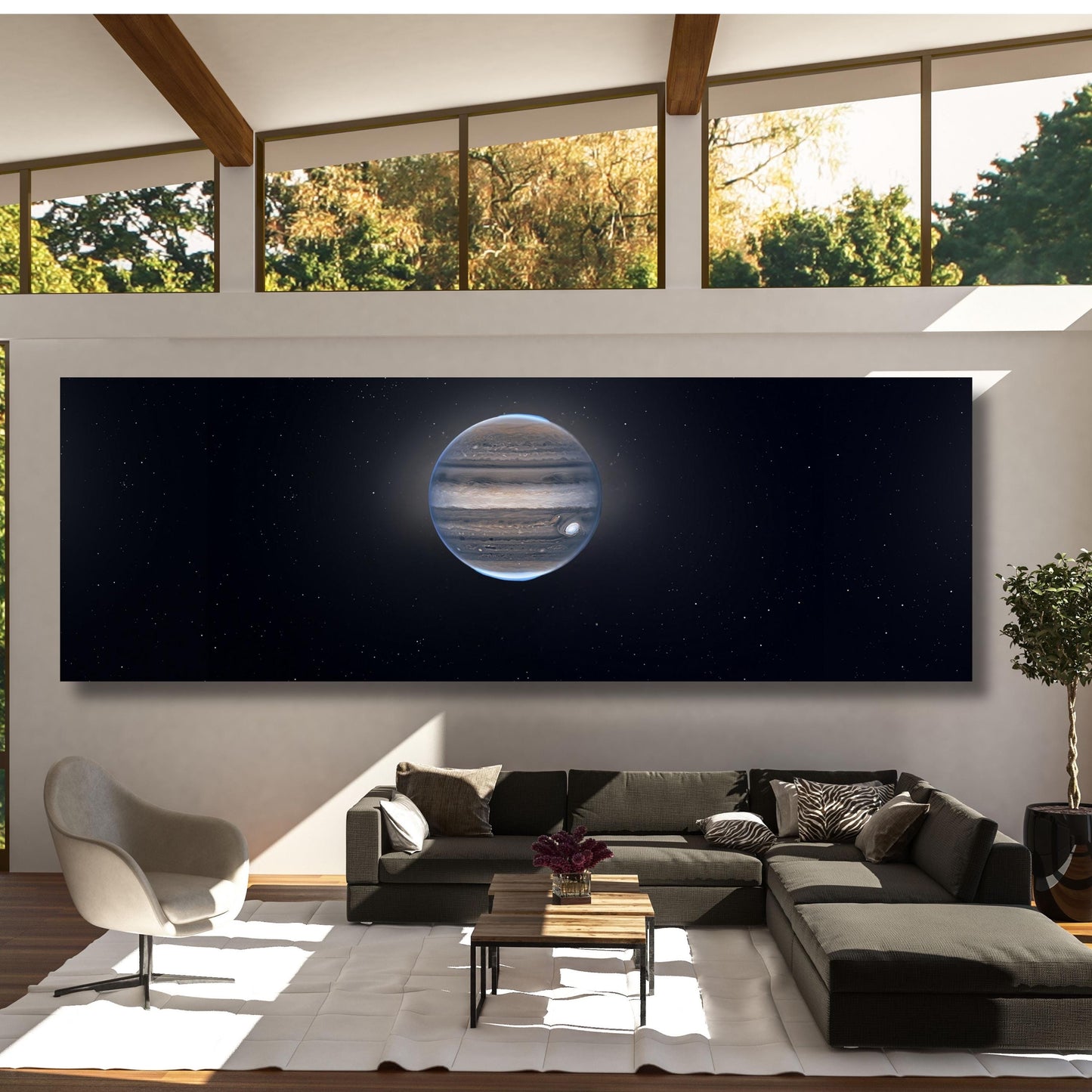 Panoramic NASA Jupiter Canvas Wall Art NASA images full Jupiter Space Canvas Moon Print, Extra Large Canvas Wall Art Gift Space Canvas Art