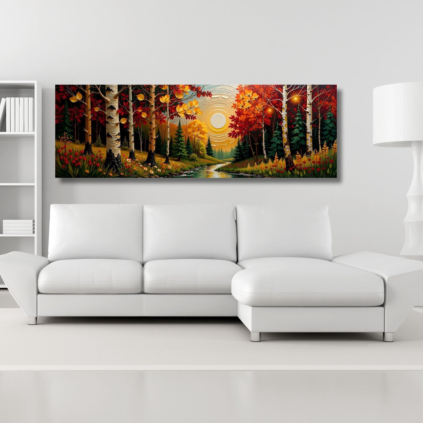 Klimt Style Birch Tree Canvas Wall Art: Yggdrasil Celtic Decor