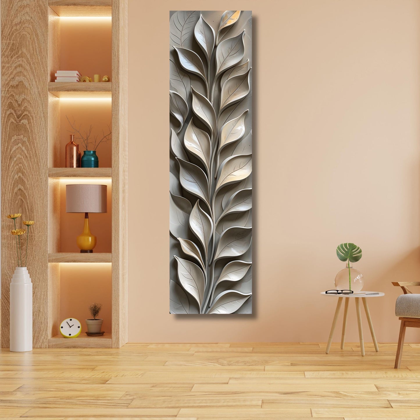 Long Narrow Canvas Wall Art Vertical Nature Print Tall Modern sun Tree or Mountain Wall Decor for Hallway,Entryway Small Space Styling Print