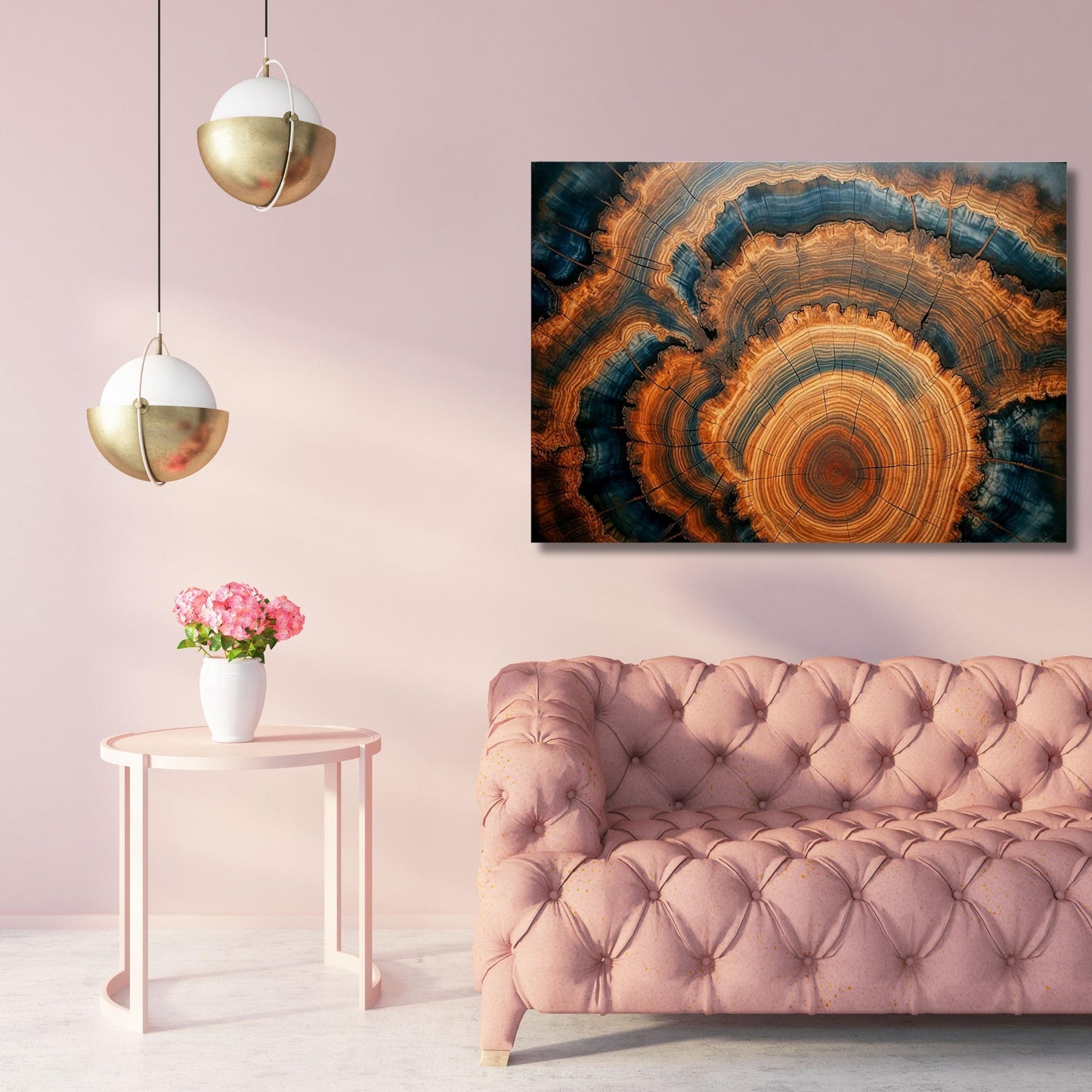 Abstract Tree Ring Canvas Art: Wood Texture Wall Decor