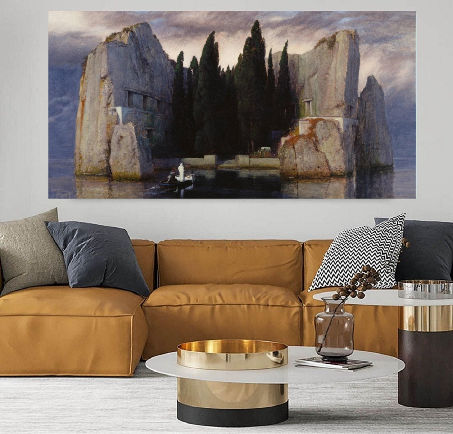 Arnold Bocklin The Isle of the Dead (1883) Canvas Wall Art,Gallery Wrapped or Framed Giclee Wall Art Print Wall Art Arnold Bocklin Poster
