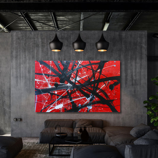 Pollock Style Canvas Wall Art, Abstract Drip Painting Print, Modern Splatter Art, Jackson Pollock Inspired Canvas, wall hangings Wall Decor
