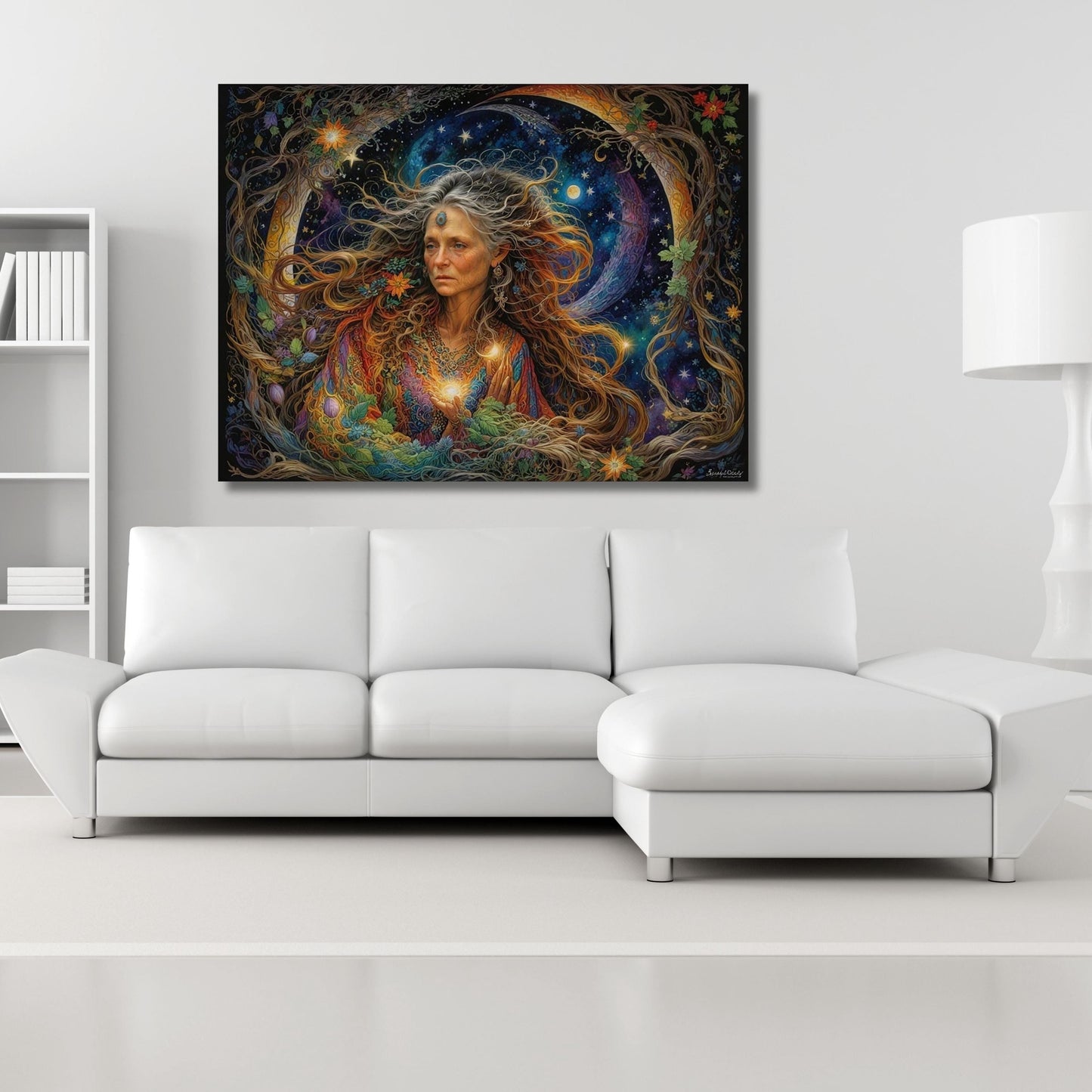 Spiritual Mother Canvas Wall Art Earth Magical Fantasy Nature Wall Art, Abstract Gaia Ready to Hang Gaia Wall Art Canvas art Mythology gift