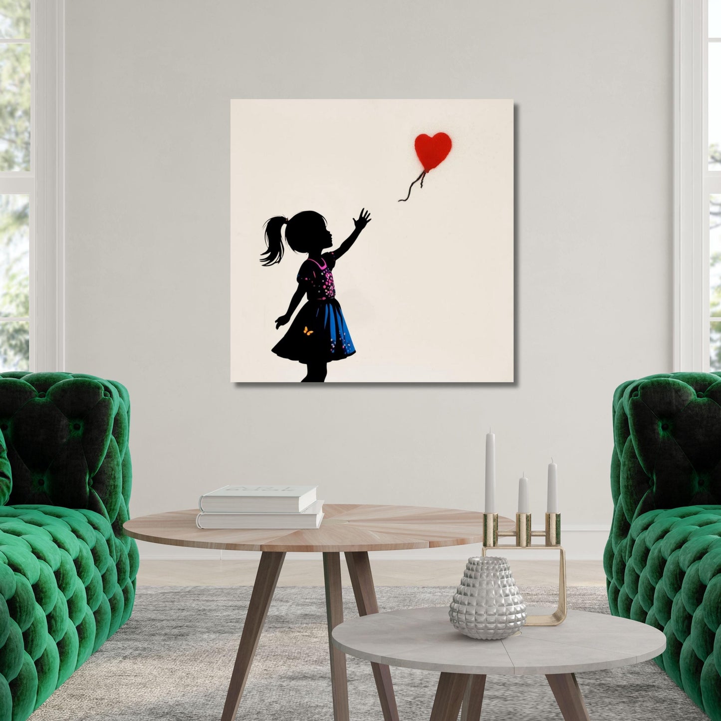 Banksy Girl With Balloon Canvas Wall Art, Numbered Edition Banksy Print, Graffiti Street Art Poster, Modern Urban Wall Decor, Wall Hangings