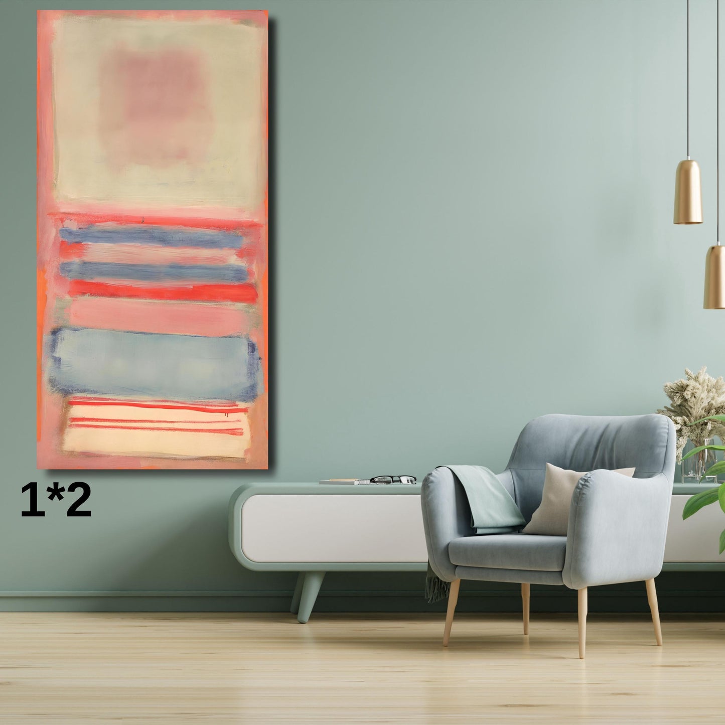 Long Narrow Canvas Wall Art Vertical Nature Print Tall Modern Mark Rothko Style Wall Decor for Hallway, Entryway or Small Space art