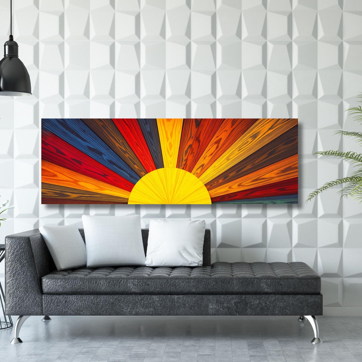 Sunrise Wood Look Wall Art Above Bed Decor Print Canvas Wood Long Sunlight Bedroom Wall Hanging Sunrise Sun Canvas Wall Office Print gift
