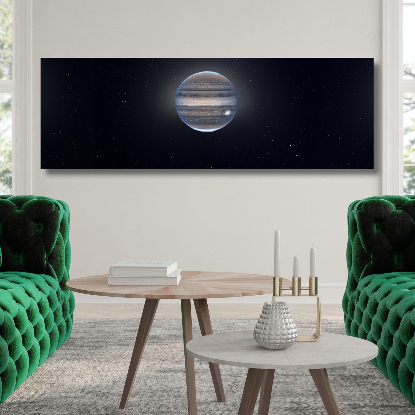 Panoramic NASA Jupiter Canvas Wall Art NASA images full Jupiter Space Canvas Moon Print, Extra Large Canvas Wall Art Gift Space Canvas Art