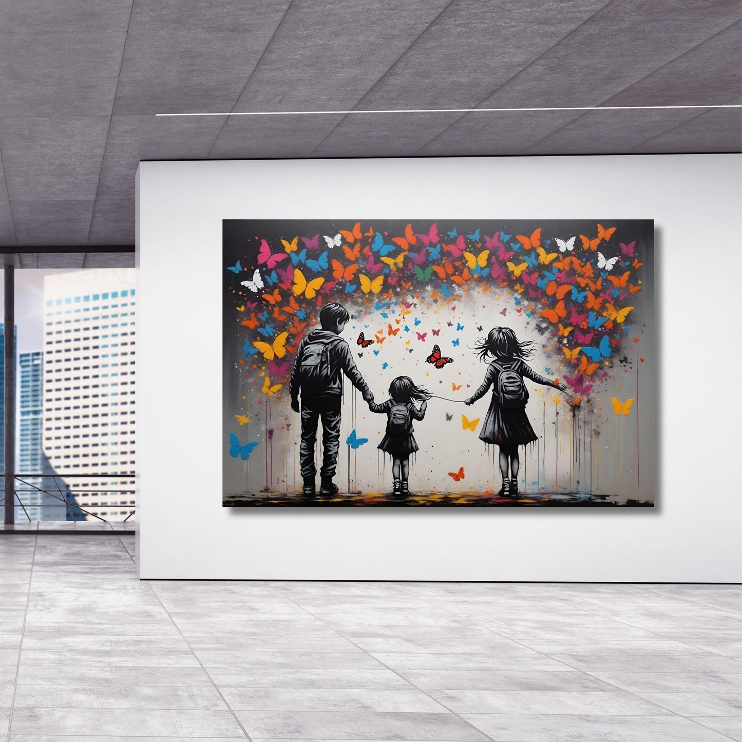 Christmas Gift Banksy Wall Art, Graffiti Wall Art Gift Canvas Wall Art, Banksy Street Art, Trendy Wall Decor,  Banksy Poster