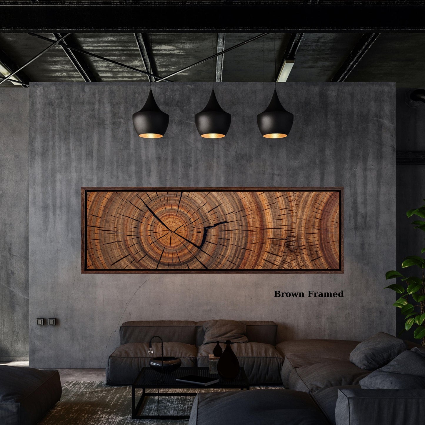 Panoramic Tree Rings Canvas Wall Art Elegant Natural Wall Art Great Design Solution for Echo Tree Ring Print of stump, Tree ring Canvas art
