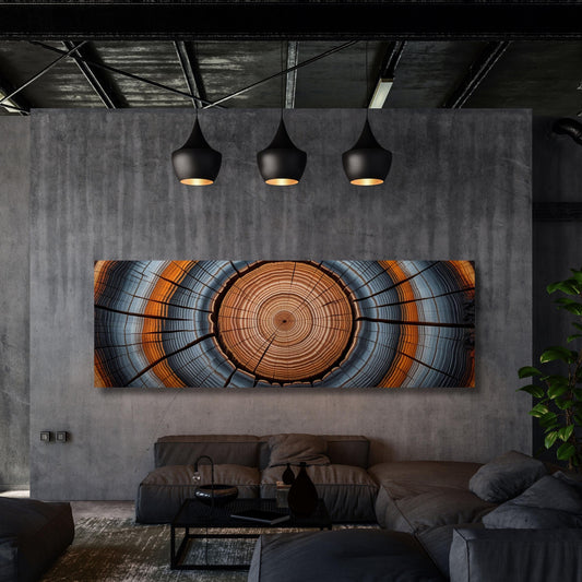 Tree Rings Canvas Wall Art: Elegant Wood Texture Print