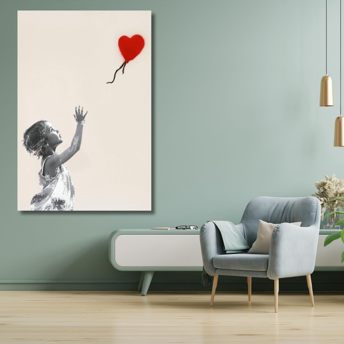 Banksy Dream Big Girl Canvas Wall Art, Graffiti Street Art Print, Framed Banksy Poster, Urban Modern Wall Decor, Wall Hangings Gift Canvas