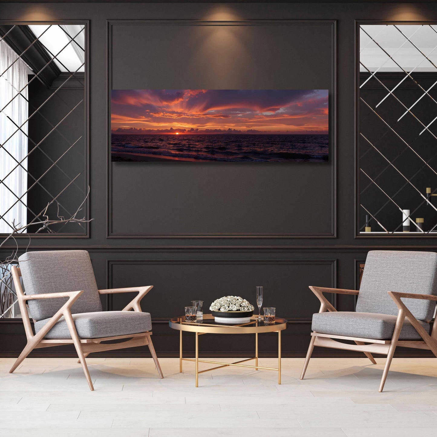 Tropical Sunset Ocean Canvas Print – Colorful Sky, Beach Decor