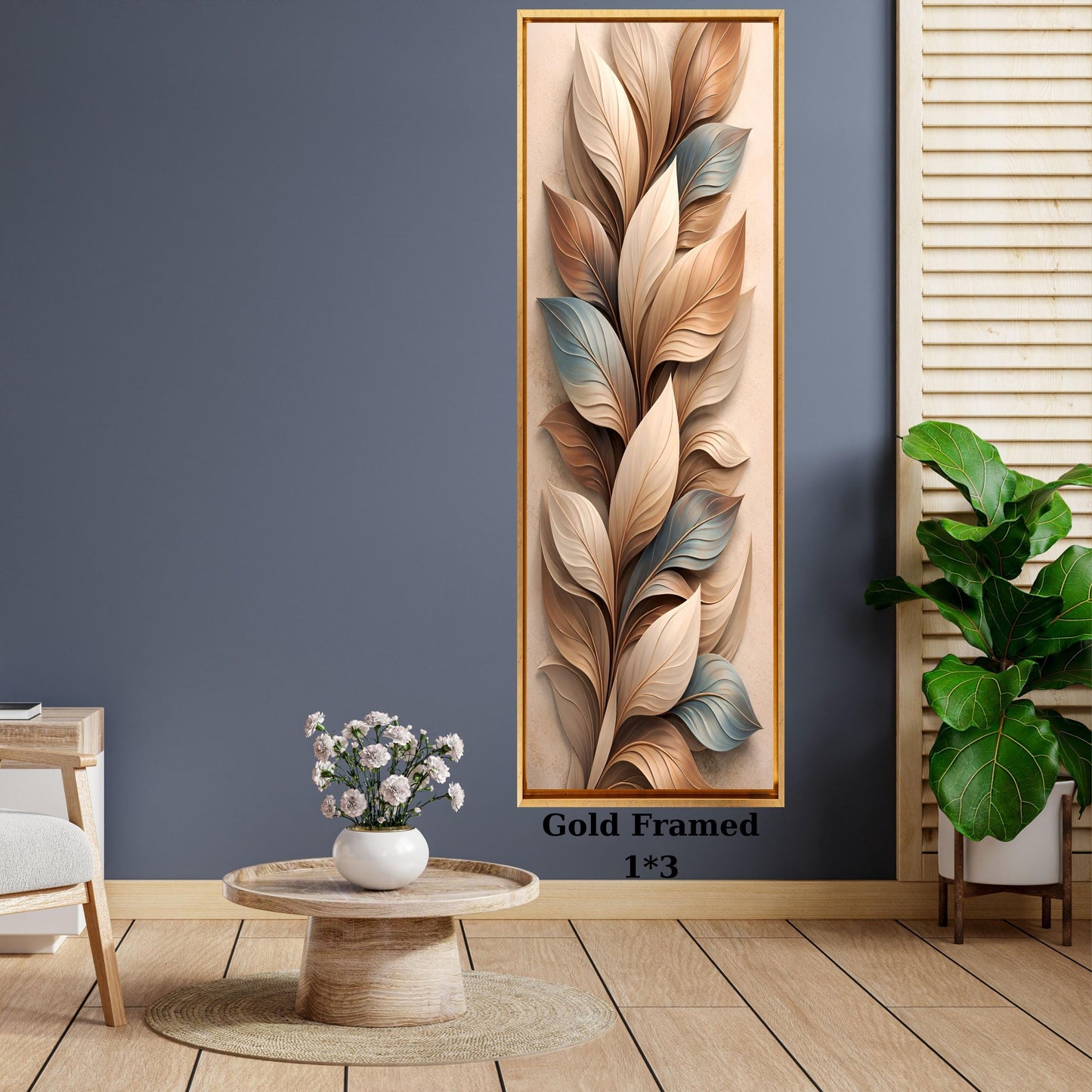 Long Narrow Canvas Wall Art Vertical Nature Print Tall Modern sun Tree or Mountain Wall Decor for Hallway,Entryway Small Space Styling Print