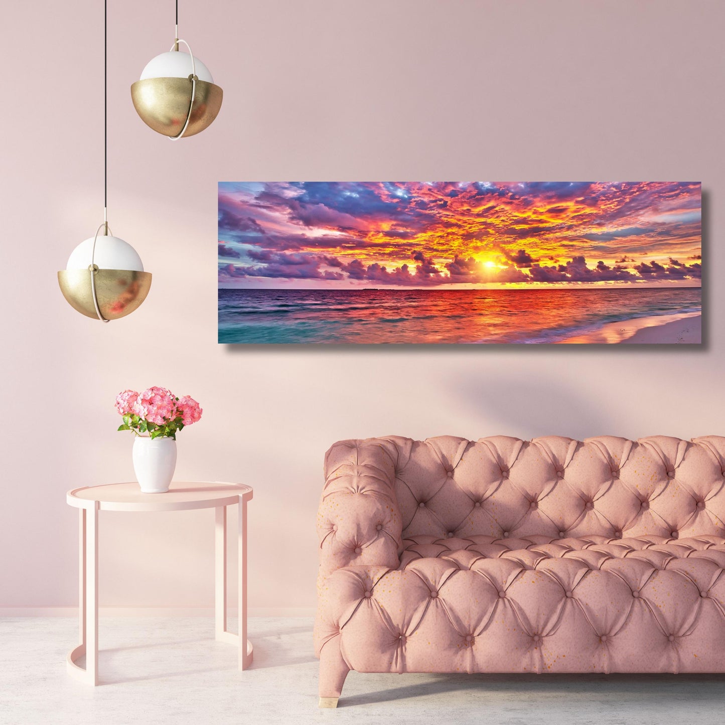 Sunset Ocean Canvas Print – Tropical Beach Wall Art
