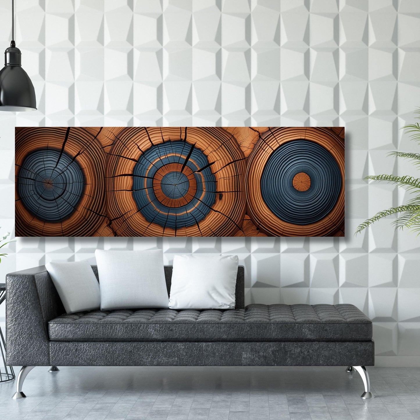 Panoramic Tree Rings Canvas Art: Natural Wood Print