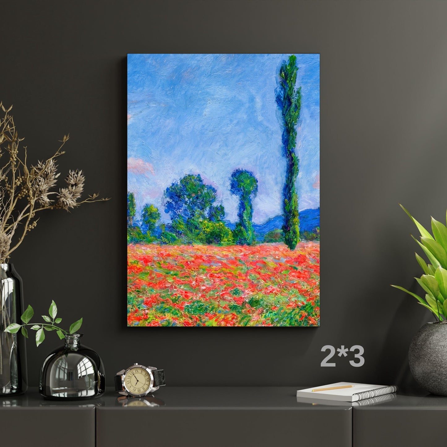 Long Narrow Canvas Wall Art Vertical Nature Print Tall Modern Monet Style Wall Decor for Hallway, Entryway or Small Space art