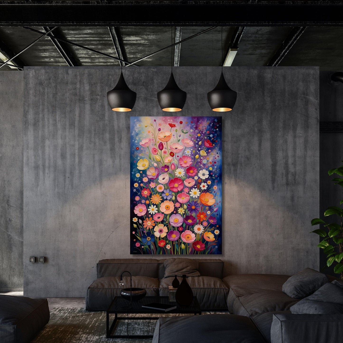 Gustav Klimt Vertical Floral Wall Art,Flower Garden Canvas Print, Mid Century Botanical Art, Klimt Museum Poster, Art Nouveau Decor Gift art