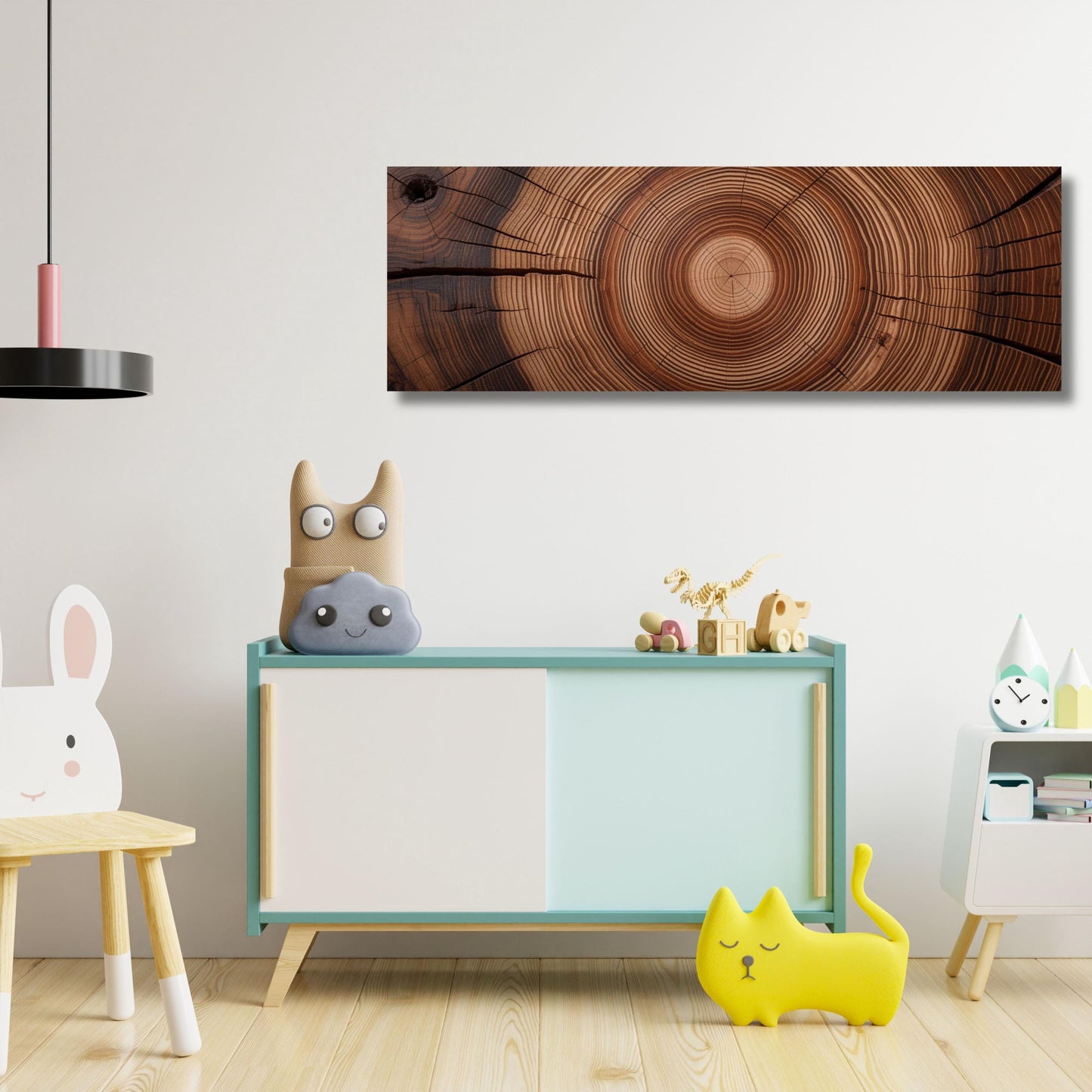 Panoramic Tree Rings Canvas Art: Elegant Natural Home Decor