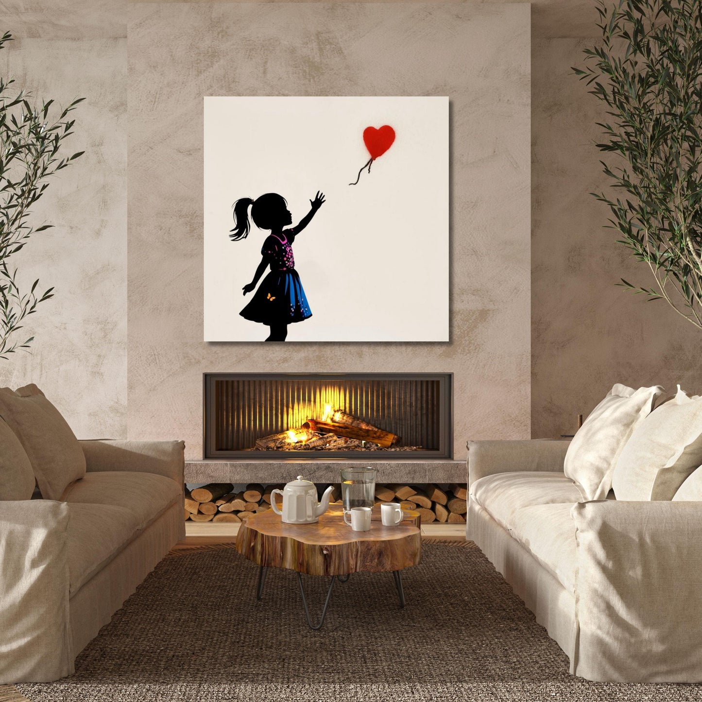 Banksy Girl With Balloon Canvas Wall Art, Numbered Edition Banksy Print, Graffiti Street Art Poster, Modern Urban Wall Decor, Wall Hangings
