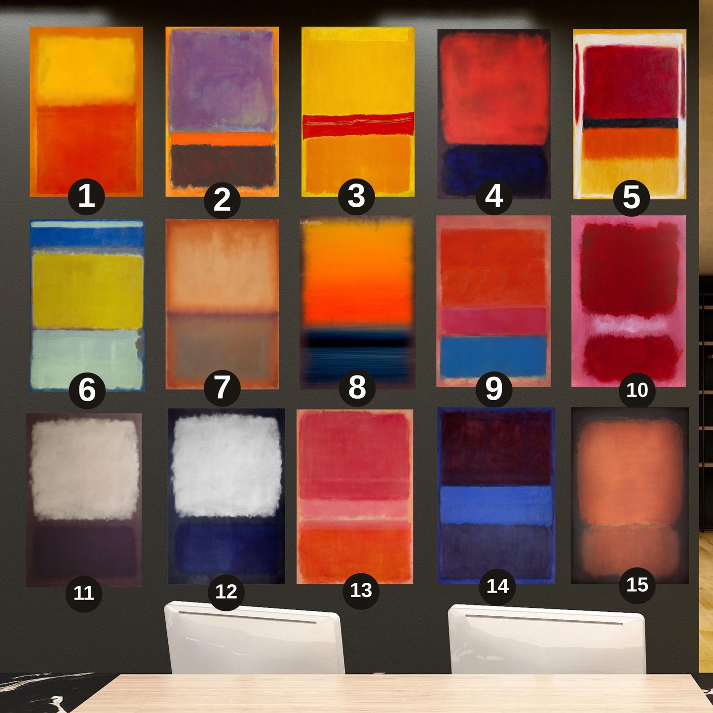 Custom Mark Rothko Canvas Prints: Abstract Minimalism Triptych Set (set Of 3)
