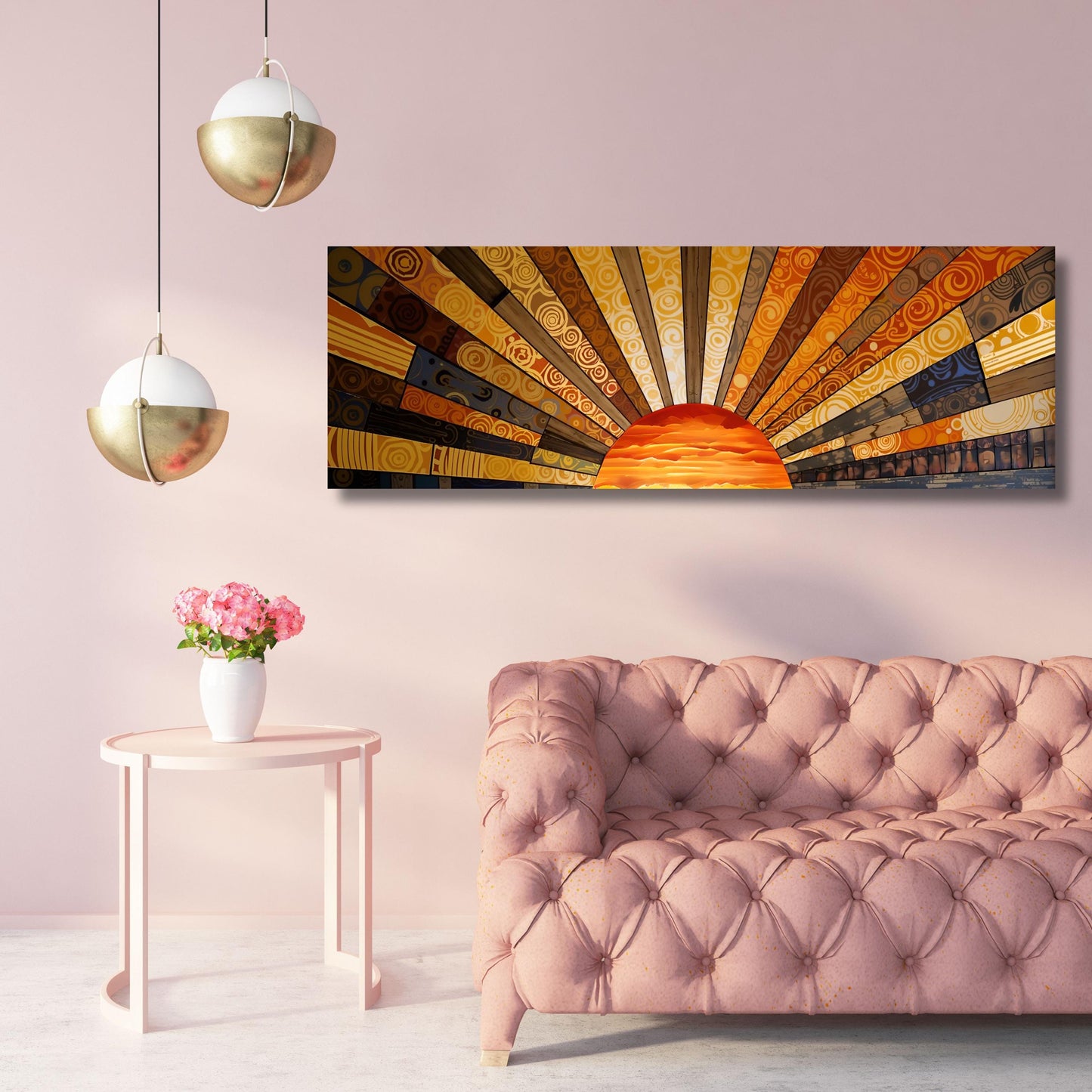 Sunrise Wood Look Wall Art Above Bed Decor Print Canvas Wood Long Sunlight Bedroom Wall Hanging Sunrise Sun Canvas Wall Office Print gift