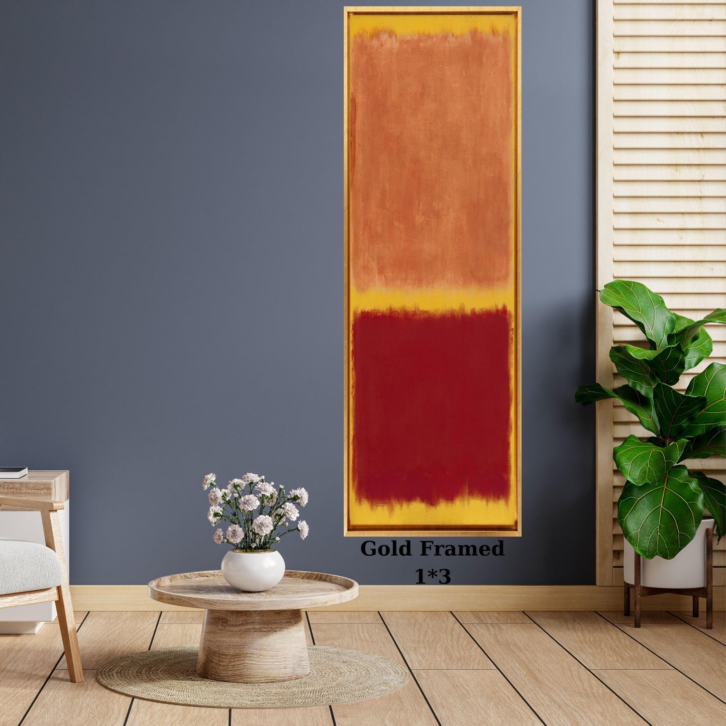 Long Narrow Canvas Wall Art Vertical Nature Print Tall Modern Mark Rothko Style Wall Decor for Hallway, Entryway or Small Space art