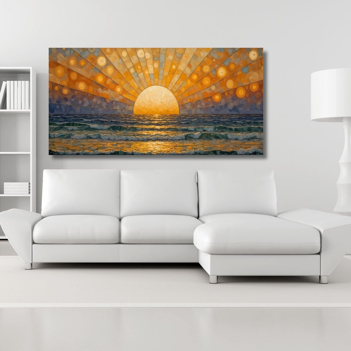 Long Sunshine, Bedroom Wall Art, Wood Wall Art Above Panoramic Sun Wall Art Christmas Gift Artwork Canvas Panoramic Sunset Canvas Wall Art
