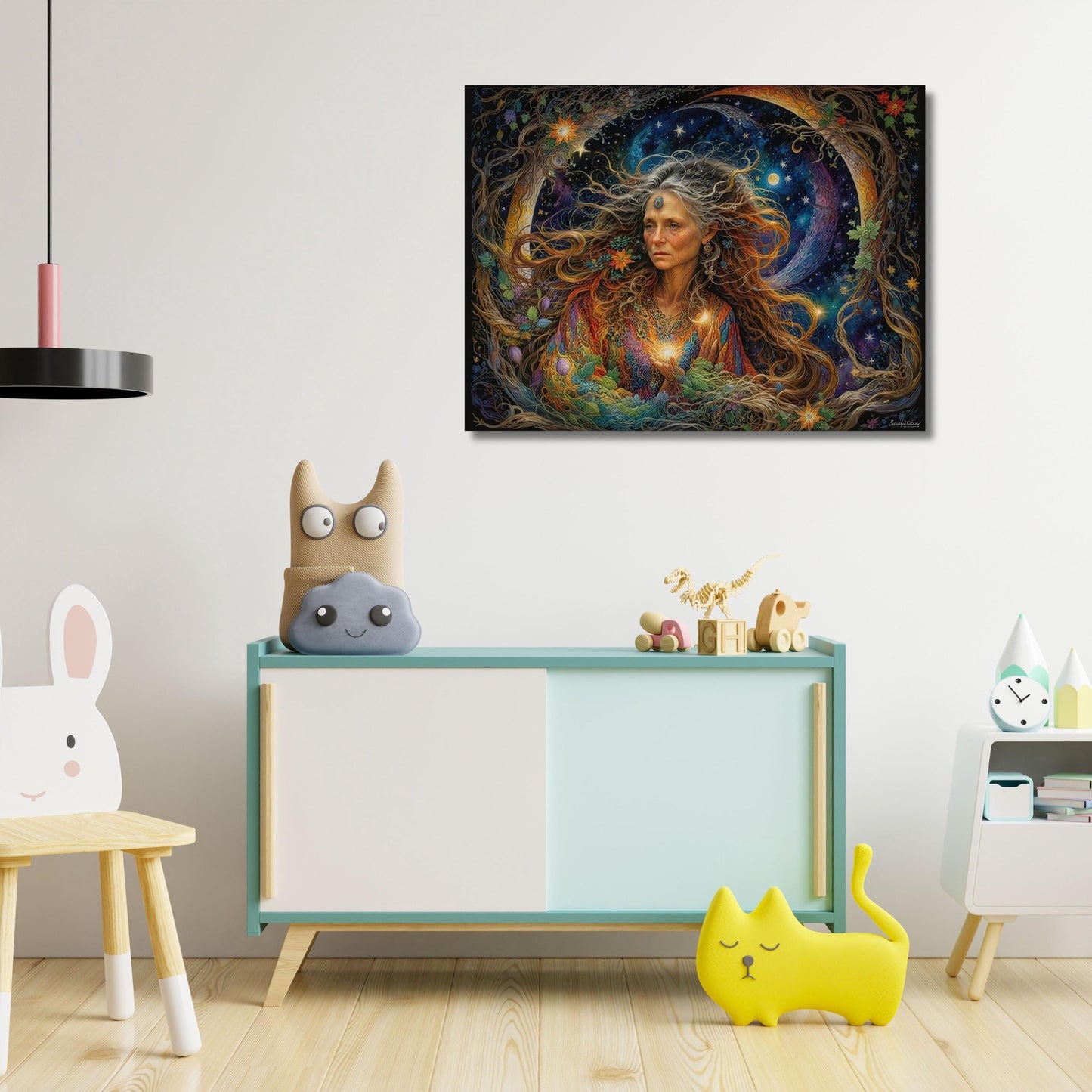 Spiritual Mother Canvas Wall Art Earth Magical Fantasy Nature Wall Art, Abstract Gaia Ready to Hang Gaia Wall Art Canvas art Mythology gift